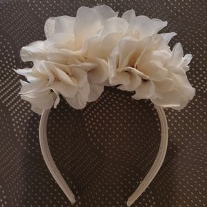 White floral headband